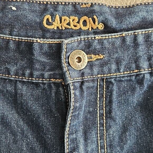 Carbon Jeans Men's Size W38 L32 Straight Leg Dark Blue Wash Wide Leg Y2K Boho - Picture 16 of 16